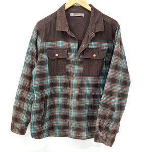 REI Men's Shacket Size Large Snap Up Plaid Flannel Shirt Jacket